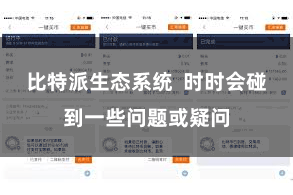 比特派生态系统 时时会碰到一些问题或疑问