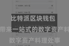 比特派区块钱包  为用户带来一站式的数字资产料理处事